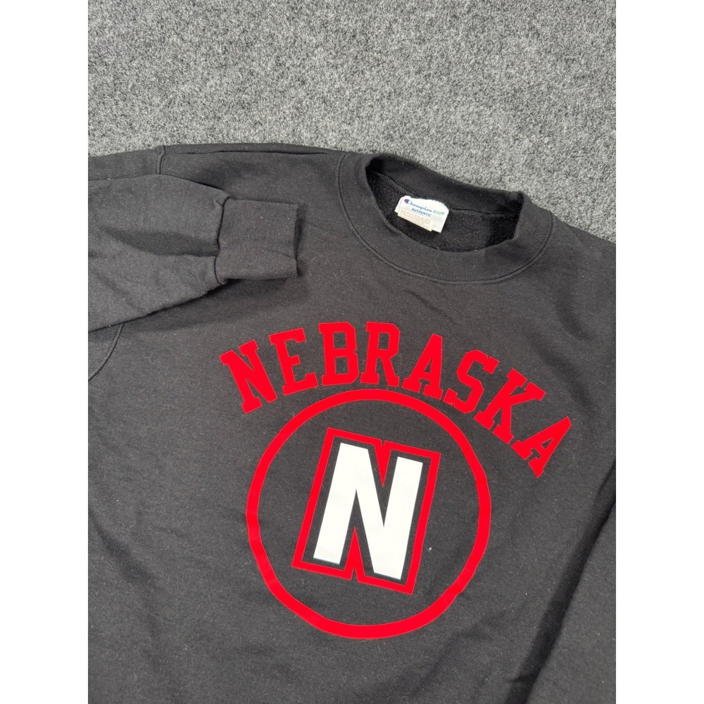 Nebraska Cornhuskers Champion Eco Crewneck Sweatshirt Mens M Black Huskers